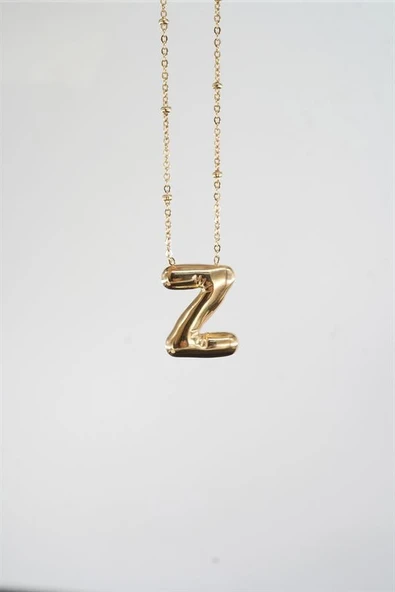 Kadın 316 L Paslanmaz Çelik Balon Harf Kolye Z - Resim 2