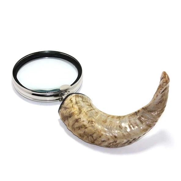 Pirinç Boynuz Saplı Büyüteç - Resim 2