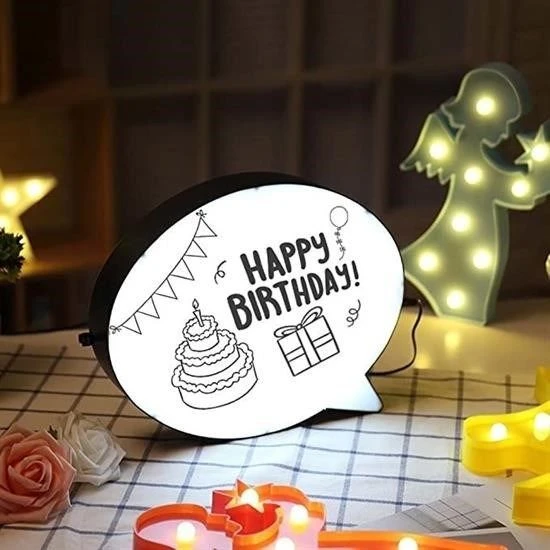 Kalemle Yazılabilen Konuşma Balonu Görünümlü Işıklı Mesaj Panosu - Resim 3