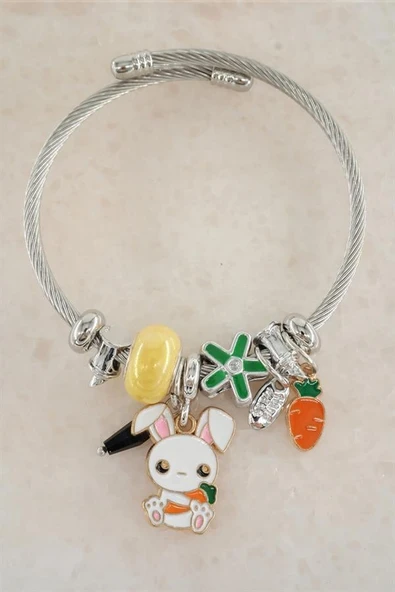 Kadın 316 L Çelik Karışık Figürlü Charm Bileklik   TKR001 ürün görseli