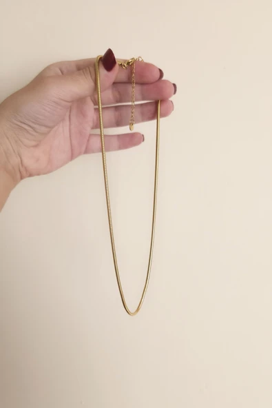 316 L Çelik Antialerjenik Kararmaz Yılan Kolye  45+7 cm - Resim 2