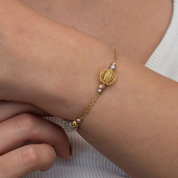 Gümüş Renkli Toplu Dorika Kadın Bileklik - Resim 5