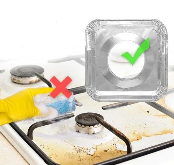 Kare Ocak Üstü Yağ Koruyucu Alüminyum Levha 23*23 cm 10 Adet - Resim 4