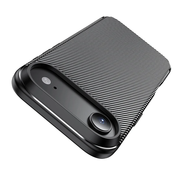 iPhone 17 Air Kılıf Karbon Fiber Desenli Negro Silikon Kapak - Resim 3