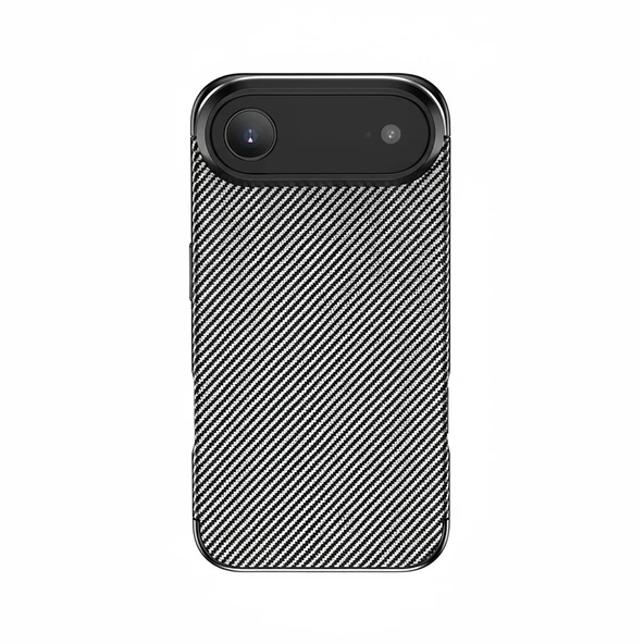 iPhone 17 Air Kılıf Karbon Fiber Desenli Negro Silikon Kapak - Resim 2