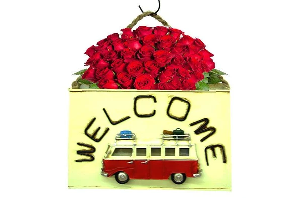 Dekoratif Metal Saksı Vintag Minibüs Temalı Hediyelik ürün görseli 1