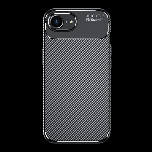 iPhone 16E Kılıf Karbon Fiber Desenli Negro Silikon Kapak - 2