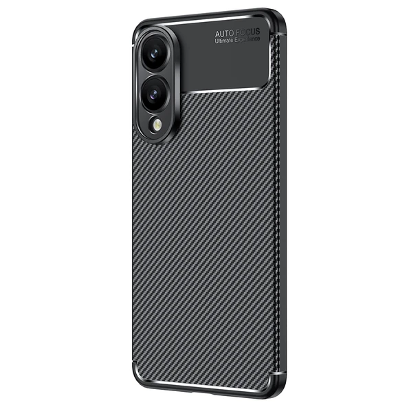 Samsung Galaxy S25 Edge Kılıf Karbon Fiber Desenli Negro Silikon Kapak - Resim 2