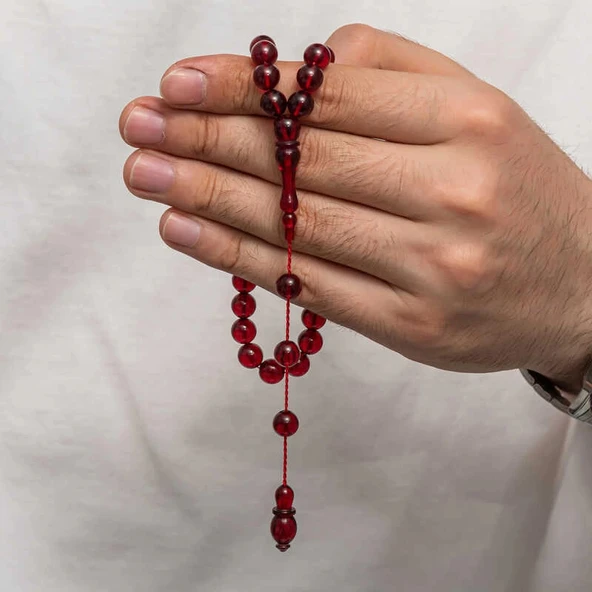 Yuvarlak Sıkma Kehribar Tesbih ürün görseli 1