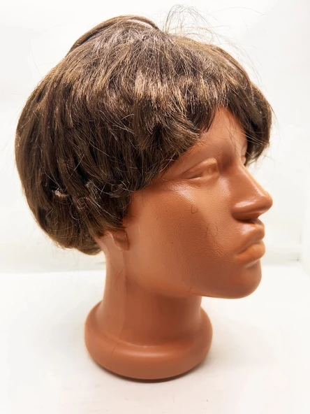 Kahve Renk Kısa Kesim İçi Astarlı Erkek Peruğu ürün görseli 1