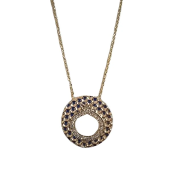 Zirkon Taşlı Plak Desenli Bayan Kolye ürün görseli