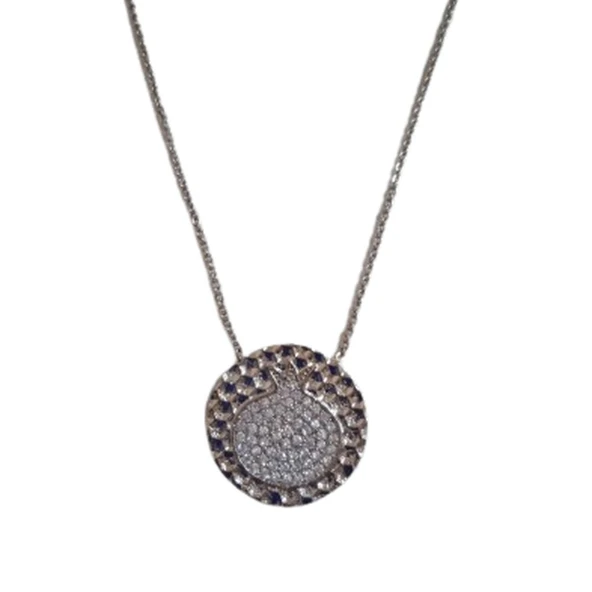 Zirkon Taşlı Plak Desenli Bayan Kolye ürün görseli