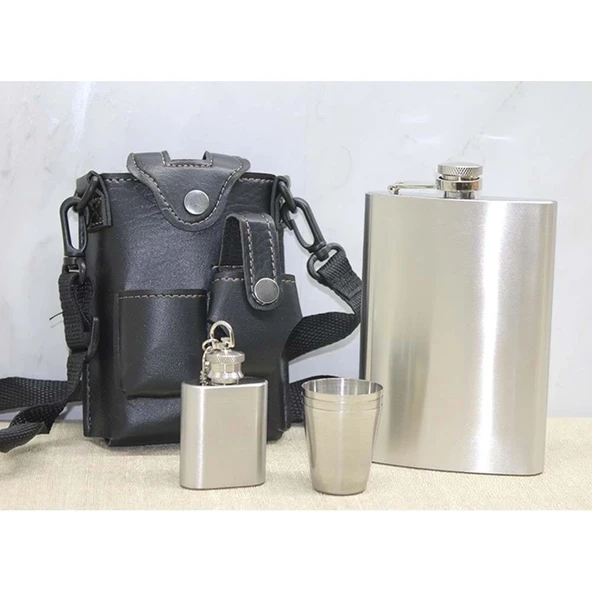 Deri Kılıflı Matara Seti ürün görseli 1