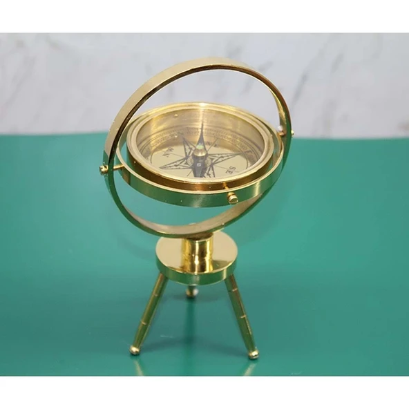 Pirinç Masa Üstü Pusula ürün görseli 1