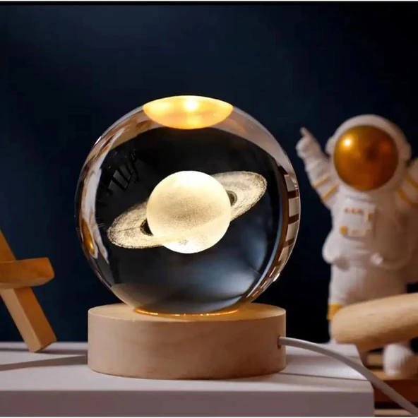 Galaksi Renk Değiştiren Işıklı Cam Küre 8cm - Resim 2