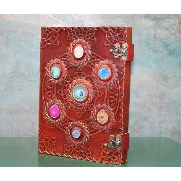 Taşlı Deri Defter - Resim 2