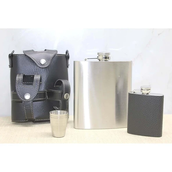 Deri Kılıflı Matara Seti ürün görseli 1