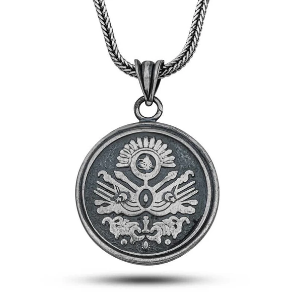 Gümüş Osmanlı Devlet Armalı Cevşen Kolye ürün görseli 1