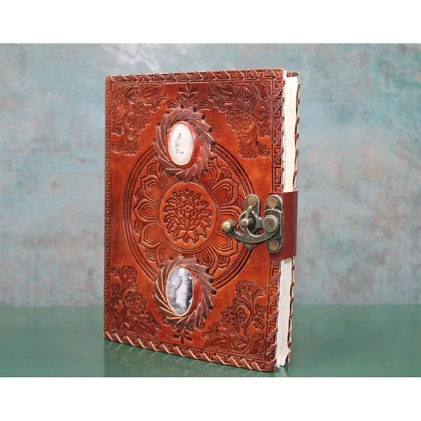 Taşlı Deri Defter ürün görseli 1