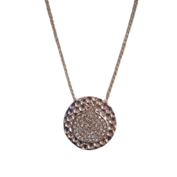 Zirkon Taşlı Plak Desenli Bayan Kolye ürün görseli