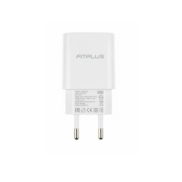 FitPlus FP-TA800N 25W Type-C Çıkışlı Şarj Adaptörü Beyaz - 2