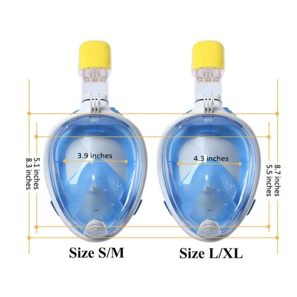 Full Face Şnorkel Dalış Maske Tam Yüz Anti-Sis ve Sızıntı S/M - 2