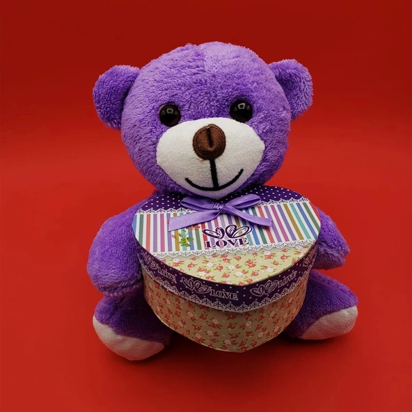 Sevimli Kalp Kutulu Peluş Ayıcık ürün görseli 1