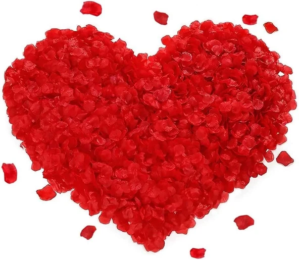 Kırmızı Renk Gül Yaprağı Şekilli Konfeti – 10 Paket 1000 Adet ürün görseli 1