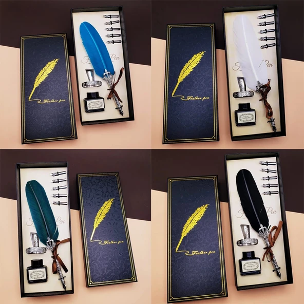 Tüylü Masaüstü Divit Kalem Seti ürün görseli 1