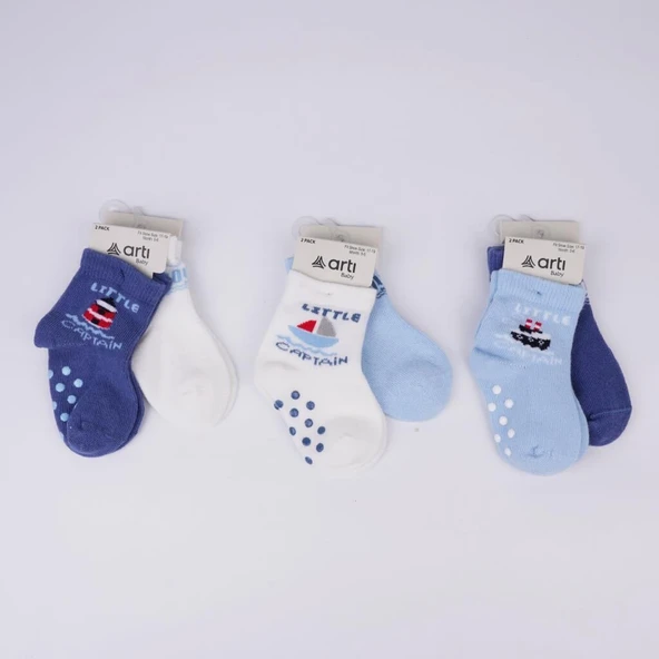 Katamino Filip 2'li Abs'li Erkek Bebek Soket Çorap K44143 Asorti ürün görseli 1