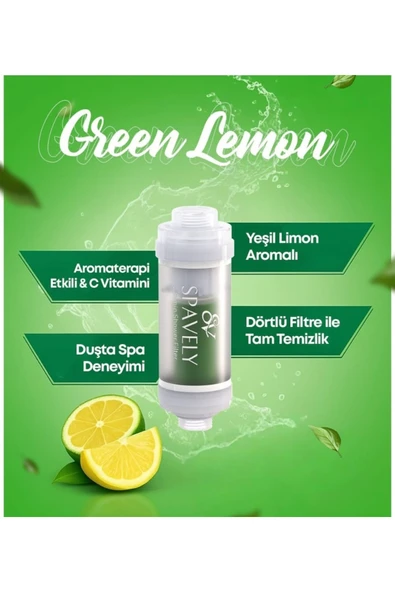Spavely Yeşil Limon Duş Başlığı Filtresi Arıtması Güney Kore Menşei Klor Kireç Karşıtı Hoş Kokulu 150 gr - 3