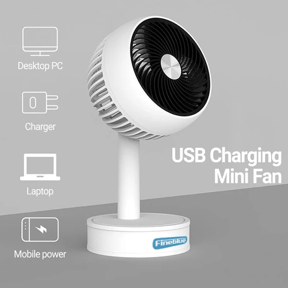Fineblue FB-5005 3 Kademeli Masaüstü Şarjlı Mini Vantilatör - 3