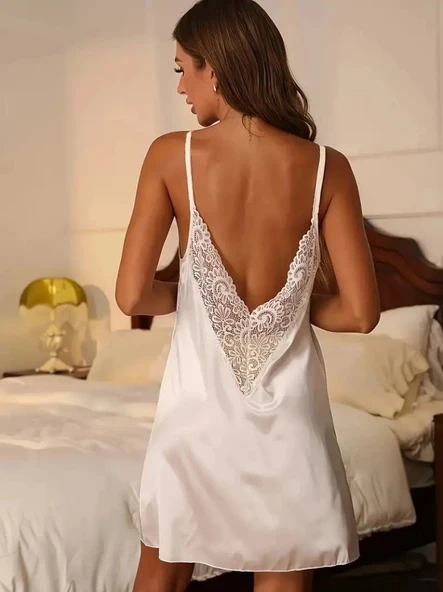 Kadın Ip Askılı Dantelli Sandy Gecelik - 4