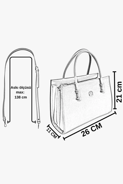 Bayan Beyaz Omuz Ve Kol Çanta 67-8080 - Resim 5