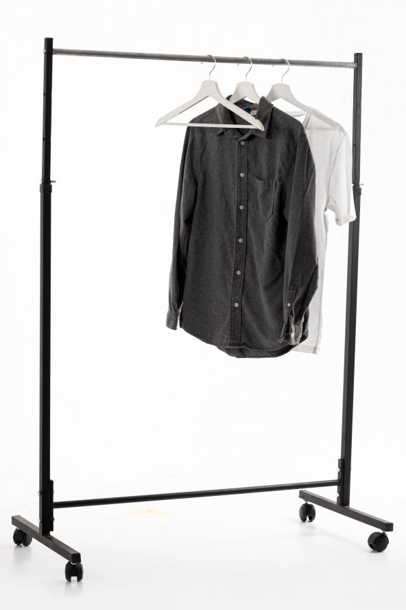 Tekerlekli Elbise Askılığı Metal Askılık - 2