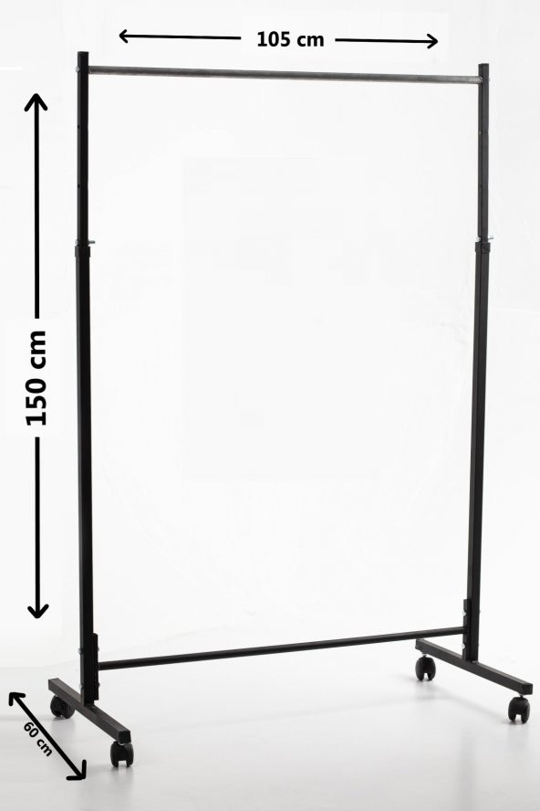 Tekerlekli Elbise Askılığı Metal Askılık - 3