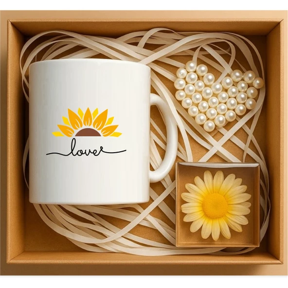 Papatya Love Yazılı Hediye Kutusu, Sevgiliye Hediye, Arkadaşa Hediye, Doğum Günü Hediyesi,Romantik Hediye Seti P1-11 ürün görseli