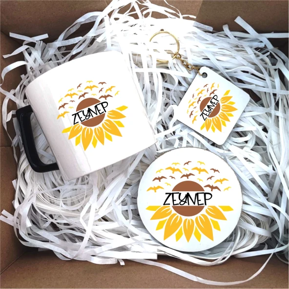 Kişiye Özel İsim Yazılı Hediye Kutusu, Papatya Hediye Kutusu P Serisi (9 Model) ürün görseli