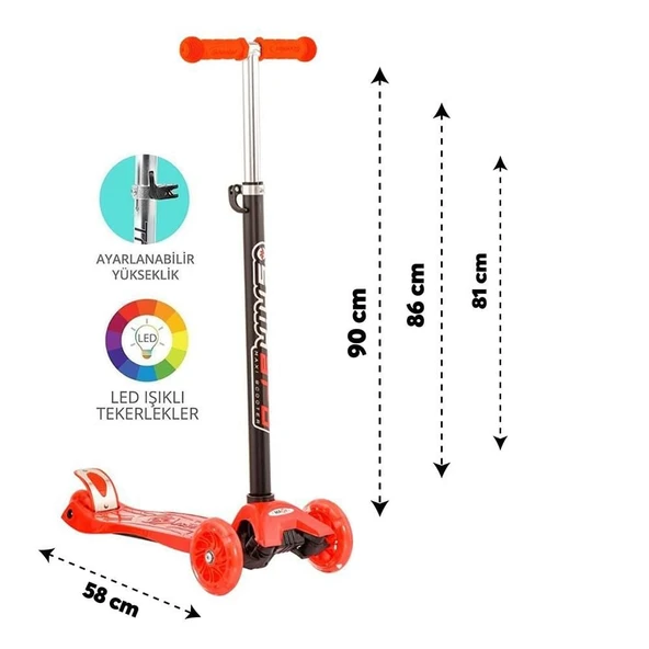 Torutoys Kırmızı Twist Işıklı Scooter Kırmızı - 2