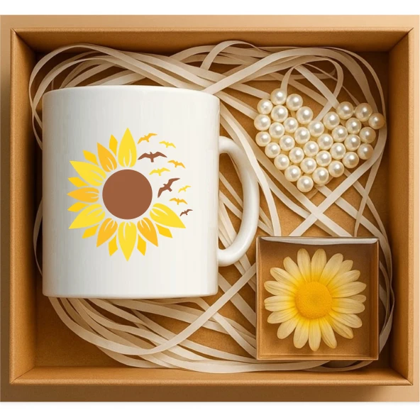 Papatya Hediye Kutusu, Papatya Hediye Sepeti, Konsept Kupa, Papatya Mum, Anahtarlık Seti P1-06