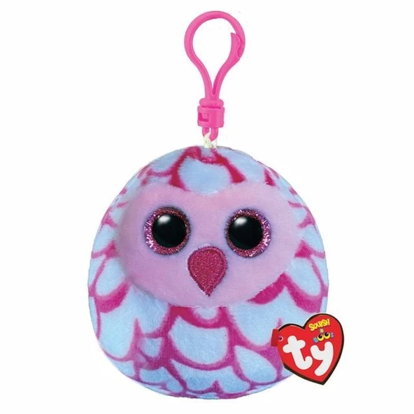 Ty Squishy Beanies Peluş Baykuş Anahtarlık Pinky - 2