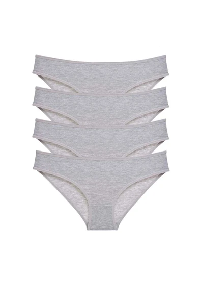 4 Adet Süper Eko Set Likralı Kadın Slip Külot Gri ürün görseli