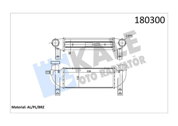 TURBO INTERCOOLER RADYATORU CONNECT 1.8TDCI 02>06 AL AL 2T1Q9L440AC-4548369 ürün görseli