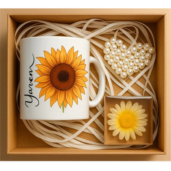 Kişiye Özel İsim Yazılı Papatya Hediye Seti, İsimli Papatya Hediye Seti - P2-SE