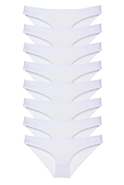 8 Adet Süper Eko Set Likralı Kadın Slip Külot Beyaz ürün görseli