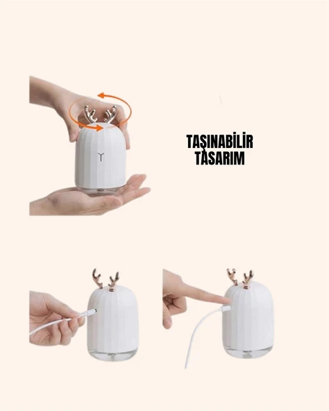El Tipi USB Mini Soğuk Mist Nemlendirici 220 ml Tank - Resim 3