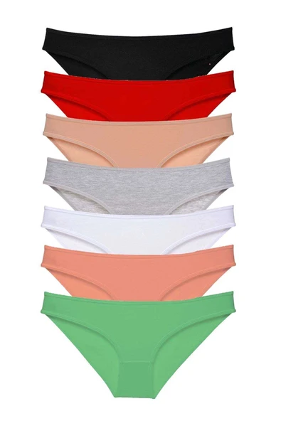 7 Adet Süper Eko Set Likralı Kadın Slip Külot Set 1