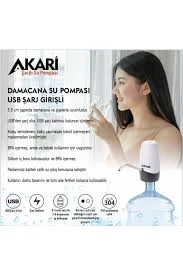AKARI şarjlı Damacana Su Pompası Usb Şarj Girişli - Resim 3