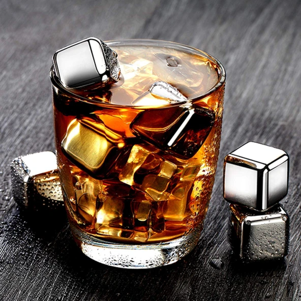 6 Parça Metal Kaplama Soğutma Buz Küpü - 1