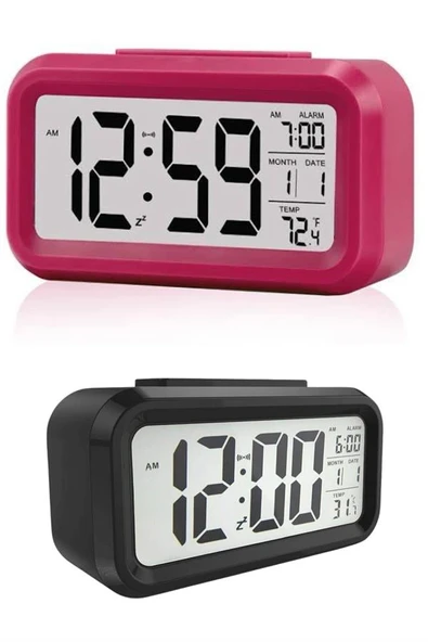 Dijital Masa Saati Termometre Takvim Led Ekran Pilli Ev Ofis Masası - 5